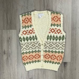 Eaton Acrylic Vintage Beige Women's Small Button Up Vest